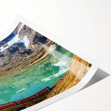 Extra large wall art featuring line art flowers in muted earth tones on a rolled canvas.