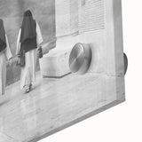 Large abstract wall art of the Vatican scenery in muted earth tones on acrylic glass, suitable for dining room art.