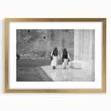 Extra large wall art featuring a textured abstract print of the Vatican in muted gold and white tones, framed with a mat.