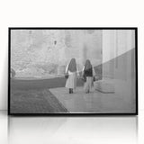 Large abstract wall art depicting the Vatican scenery in muted earth tones on a framed acrylic.
