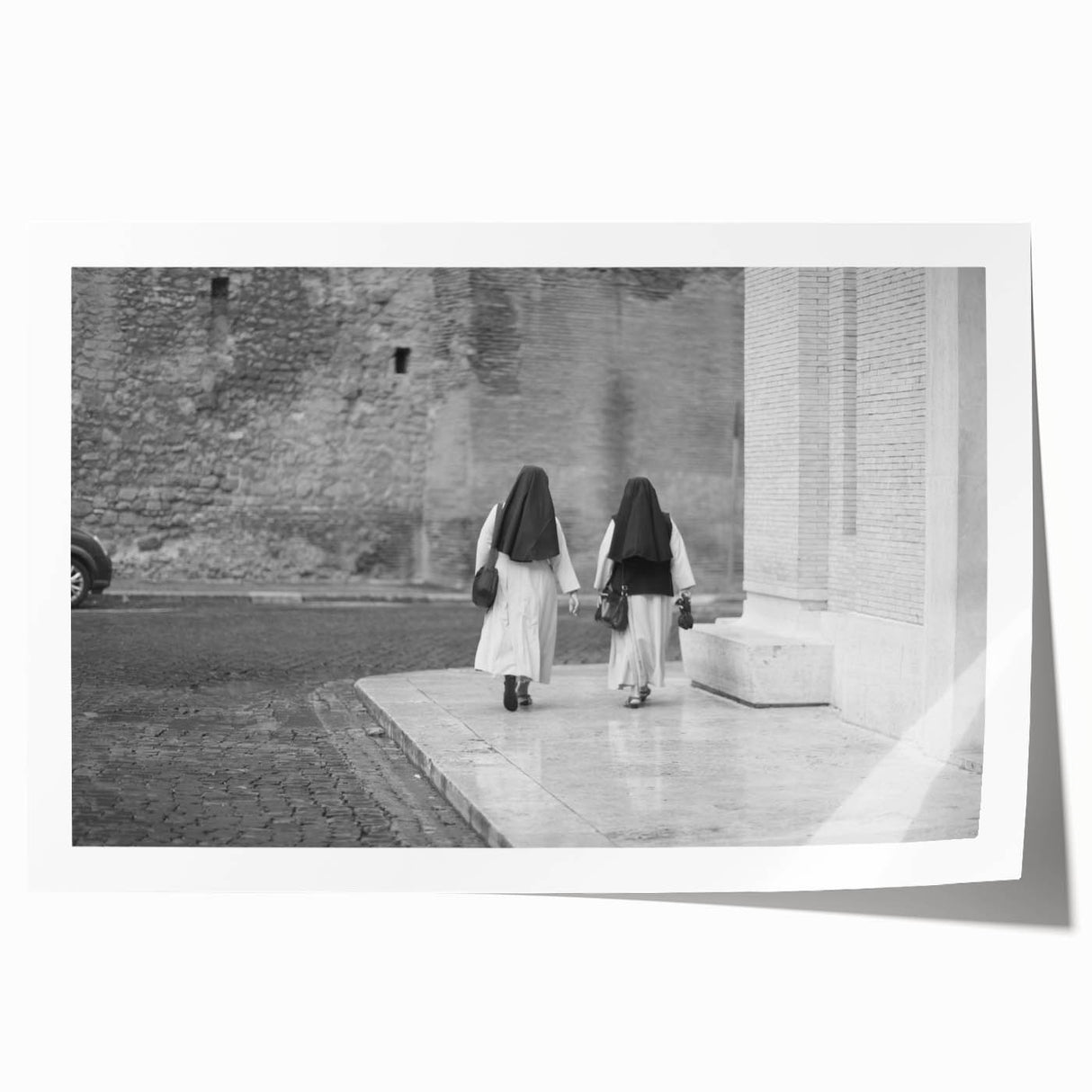 Extra large rolled print of the Vatican scenery with muted earth tones, ideal for art wall dining room.