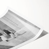 Extra large wall art featuring line art flowers on a rolled print, ideal for large living room decor.