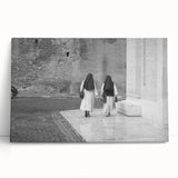 Black and white stretched canvas of the Vatican scenery, ideal for kitchen wall art or bedroom decor.