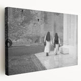 Large stretched canvas depicting the Vatican scenery in muted earth tones, ideal for kitchen wall art.