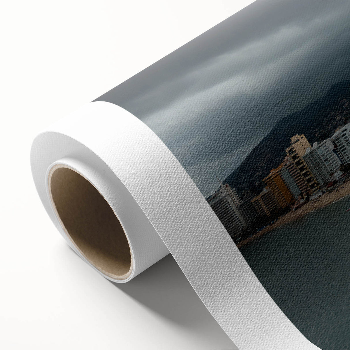 Art Deco style poster of Acapulco scenery on rolled canvas, featuring pastel shades, ideal for nursery wall art.