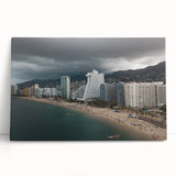 Black and white stretched canvas of Acapulco scenery, ideal for kitchen wall art or bedroom ambiance.