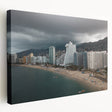 Side view of a stretched canvas featuring a vibrant Acapulco scenery, ideal for kitchen wall art.