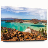 Acrylic print of Baja California scenery in muted earth tones, suitable for bedroom or dining room decor.