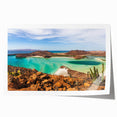 Extra large rolled print of Baja California scenery with vibrant floral elements, ideal for dining room wall art.