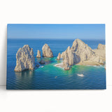 Black and white stretched canvas of Cabo San Lucas scenery, ideal for kitchen wall art.