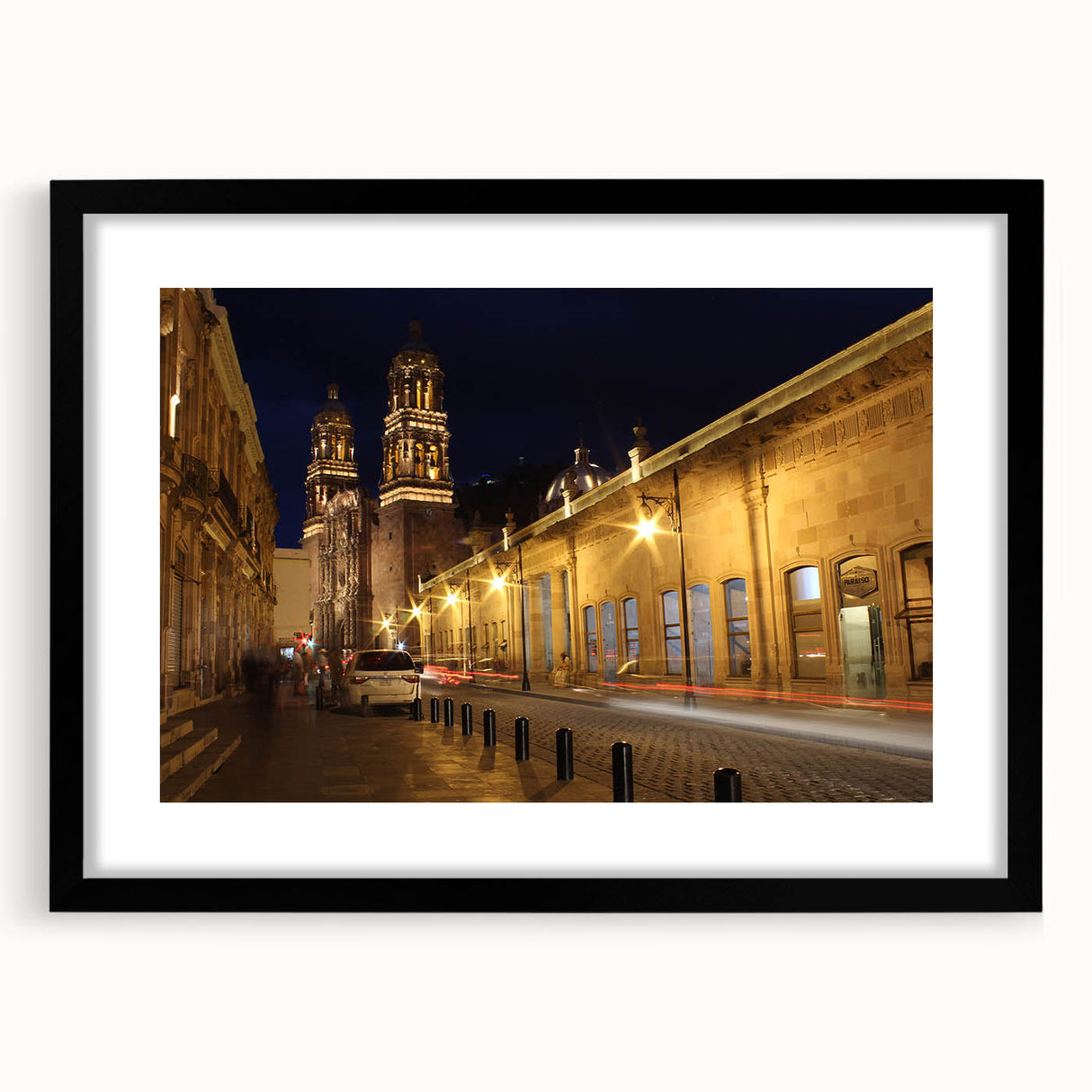 Abstract art print of Mexico City in vibrant colors on a textured, extra large canvas, ideal for living room decor.