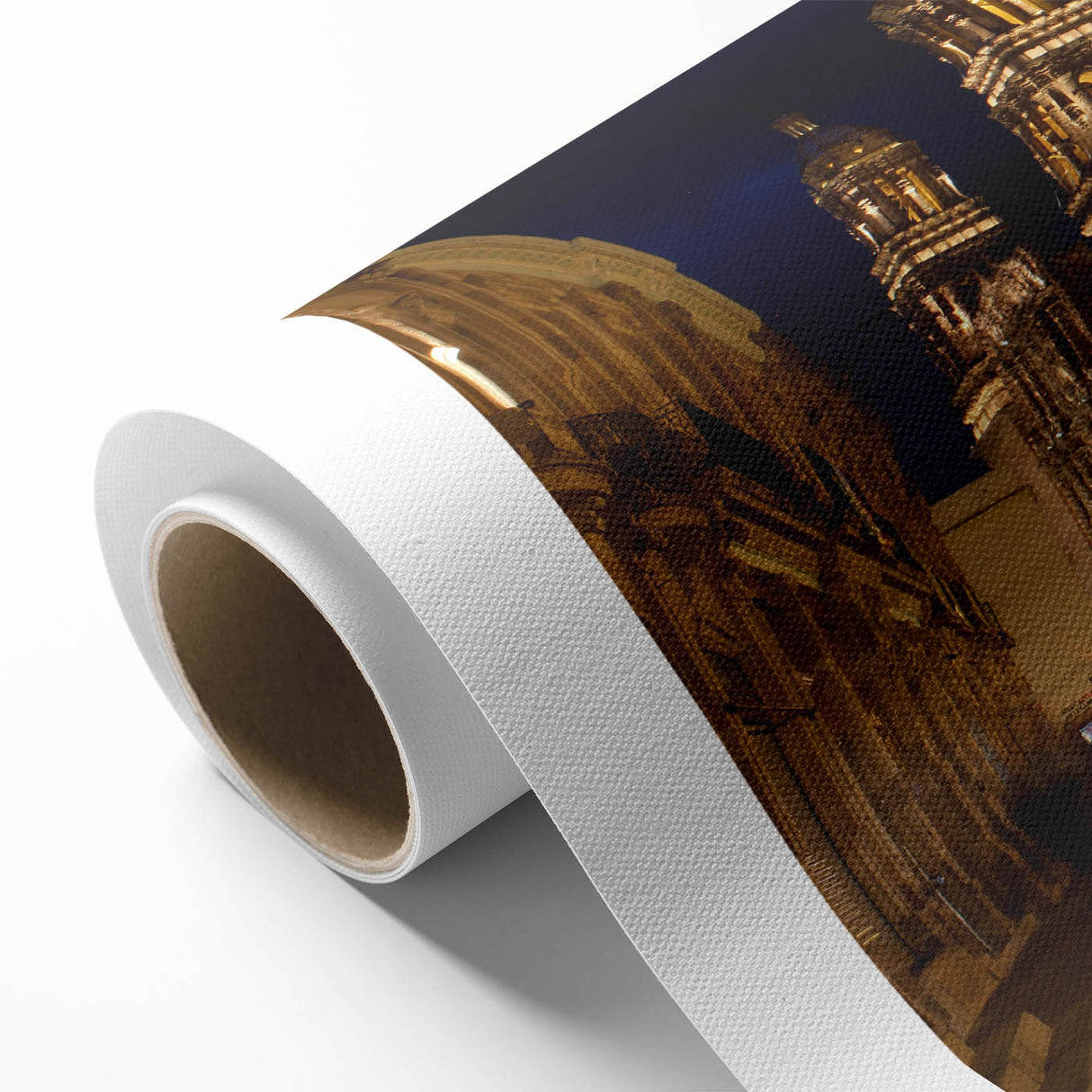Art Deco poster of Mexico City scenery on rolled canvas, featuring pastel shades, ideal for nursery wall art.