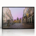 Large abstract wall art of Guanajuato scenery in vibrant colors on a black framed acrylic.