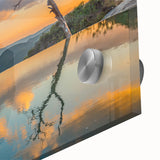Large abstract wall art of Oaxaca scenery in pastel shades on acrylic glass, suitable for dining room decor.