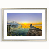 Textured art depicting abstract scenery of Quintana Roo in muted earth tones, framed with a silver mat.