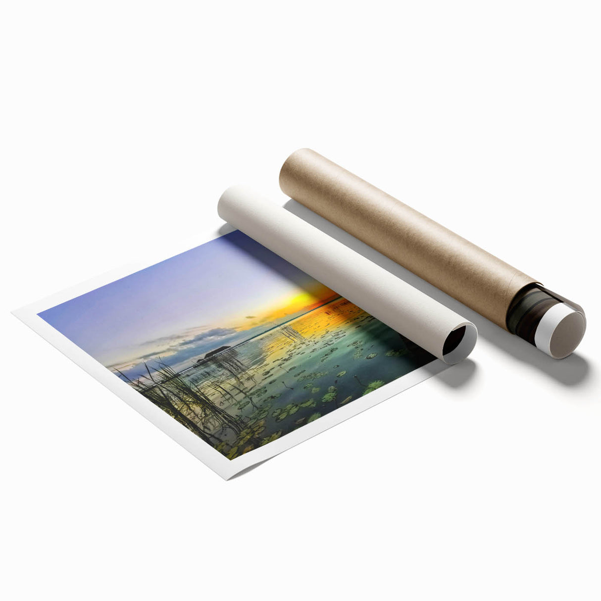 Extra large rolled print of Quintana Roo scenery with vibrant floral elements, ideal for classy bathroom wall art.