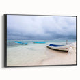 Black and white framed canvas depicting a vintage Yucatan landscape, ideal for bedroom wall decor.