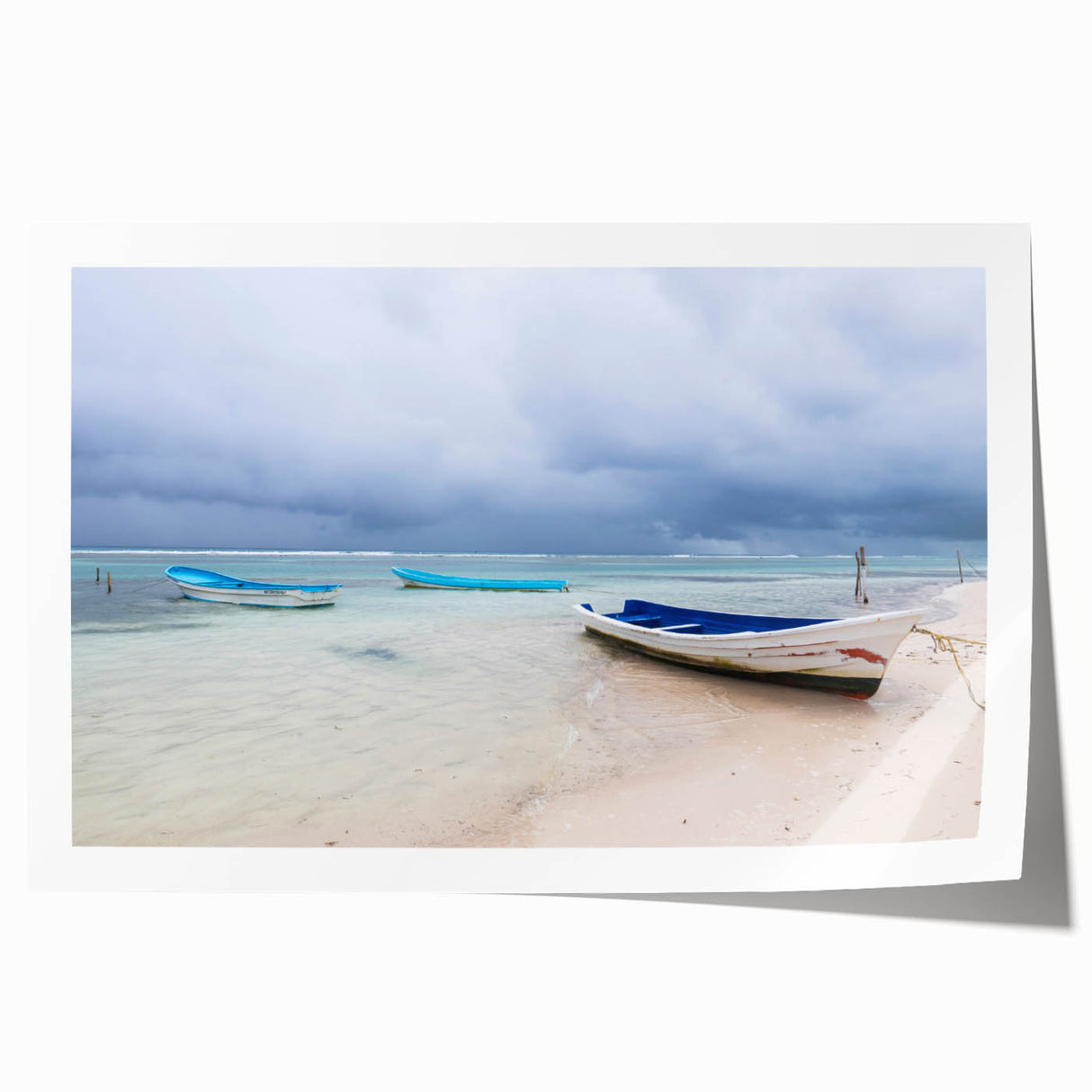 Extra large rolled print of Yucatán scenery with vibrant floral elements, ideal for art wall dining room.