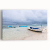 Black and white stretched canvas featuring a Yucatan scenery, ideal for kitchen wall art.