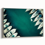 Dubai skyline landscape art painting on framed canvas, featuring silver and black tones, ideal for modern office decor.