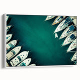 Vintage poster art of Dubai skyline in vibrant colors on a large framed canvas, ideal for living room decor.