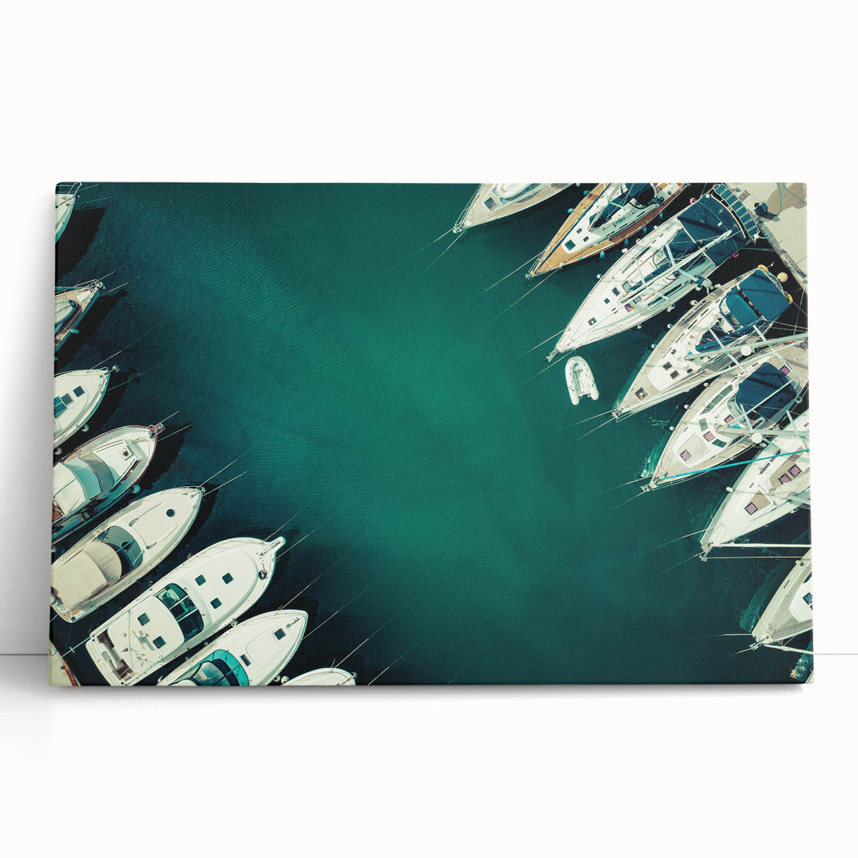 Black and white stretched canvas of Dubai skyline, ideal for kitchen wall art or bedroom ambiance.