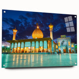 Acrylic print of a Middle Eastern landscape in earth tones, ideal for dining room decor.