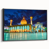 Black and white landscape art painting of a Middle Eastern scenery on framed canvas, suitable for bedroom decor.