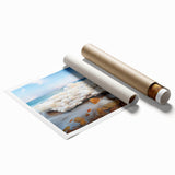 Extra large rolled print depicting the Dead Sea landscape in muted earth tones, ideal for classy bathroom wall art.