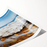 Extra large rolled print featuring line art flowers in muted tones, ideal for large living room wall decor.