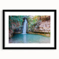 Extra large abstract art print featuring colorful, textured scenery of a Middle Eastern landscape, framed in black.