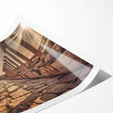 Extra large wall art featuring line art flowers in muted earth tones on a rolled print, ideal for large living room decor.