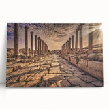 Black and white photo of Jordan's landscape on large stretched canvas, ideal for kitchen wall art or bedroom decor.