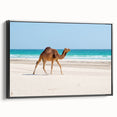 Black and white framed canvas of a Middle Eastern landscape, ideal for bedroom wall art.