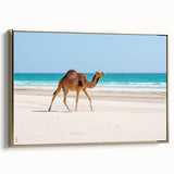 Framed canvas depicting a vintage-style landscape of the Middle Eastern scenery, with muted earth tones.