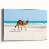 Landscape art painting of a Middle Eastern scenery on silver-framed canvas.