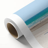 Art Deco poster of Middle-Eastern Oman scenery in muted earth tones on rolled canvas.