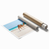 Extra large rolled print of a Middle Eastern scenery in Oman, featuring muted earth tones.