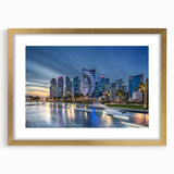 Extra large abstract art print of Middle Eastern scenery in muted gold and brown tones, framed with a gold mat.