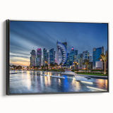 Black and white landscape art painting of a Middle Eastern scenery on framed canvas, suitable for bedroom decor.