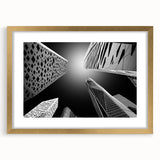 Extra large abstract art print of a textured Middle Eastern scenery in muted earth tones, framed in gold.