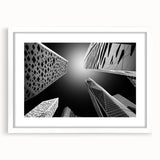 Abstract art print of a Saudi Arabian landscape in muted earth tones on a framed white mat, ideal for dining room decor.