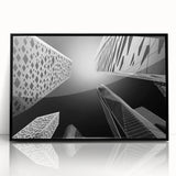 Large abstract wall art of a Middle Eastern desert scene in muted earth tones on framed acrylic.