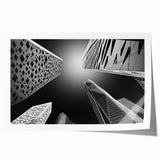 Extra large rolled print of a floral design featuring vivid blue and green tones, ideal for dining room wall art.