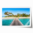 Extra large rolled print of a Fiji beach scene with vibrant blue and green tones, ideal for art wall dining room.