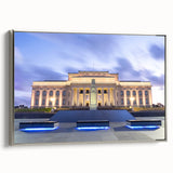 Framed landscape art painting of Auckland, featuring vibrant colors on silver canvas, ideal for living room decor.