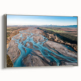 Framed canvas depicting a black and white vintage landscape of Canterbury, New Zealand, ideal for bedroom wall art.