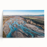 Black and white photograph of Canterbury, New Zealand landscape on stretched canvas, ideal for kitchen wall art.