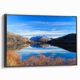 Black and white landscape art painting of Otago, New Zealand on framed canvas, ideal for bedroom wall decor.