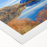 Art deco poster of Otago, New Zealand scenery on rolled canvas in muted earth tones, suitable for dining room wall art.